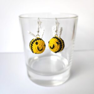 Bees micro crochet earrings