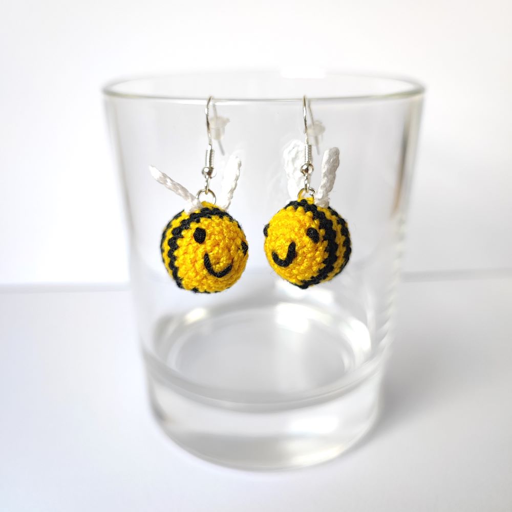 Bees micro crochet earrings