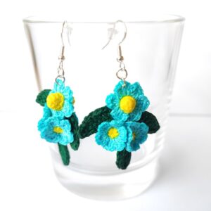 forget me not micro ccrochet earrings